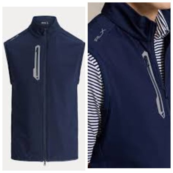 NWT RLX Ralph Lauren Tech Terry Full Zip Golf Vest - Refined Navy
